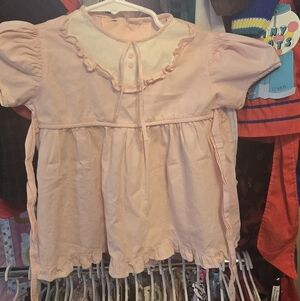 1950s Pink Ruffled Dress